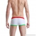 NRUTUP Men Brand Stripe Sexy Nylon Breathable Bulge Briefs Swimming Trunks White B07NJQ64RP